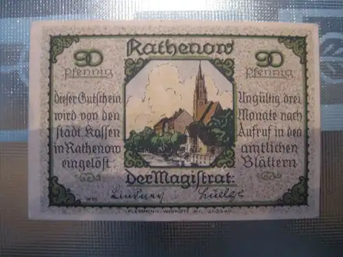 Notgeld Rathenow, 90 Pf.