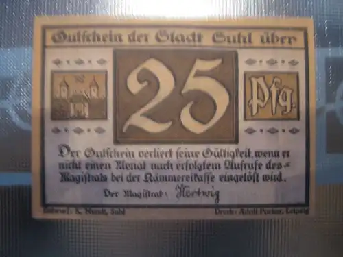 Notgeld Suhl, 25 Pf.