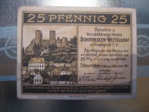 Notgeld Schoenecken-Wetteldorf, 25 Pf.