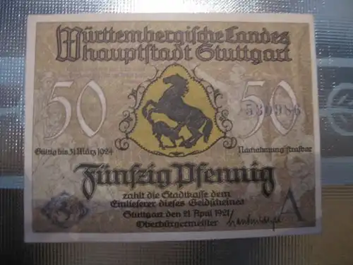 Notgeld Stuttgart, 50 Pf.