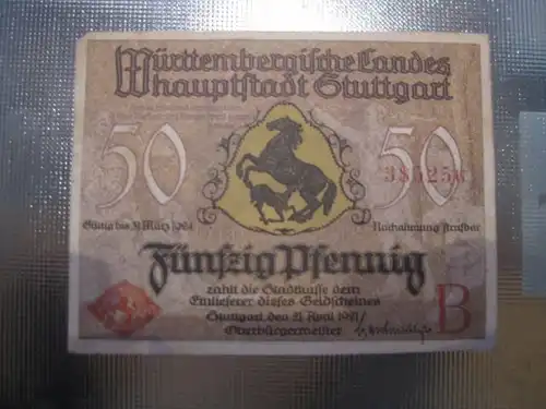 Notgeld Stuttgart, 50 Pf.