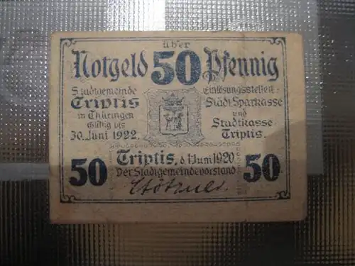 Notgeld Triptis, 50 Pf.