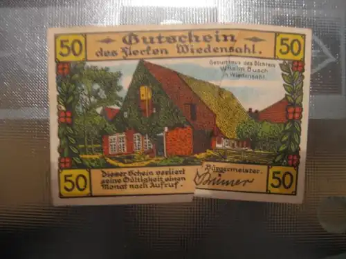 Notgeld Wiedensahl, 50 Pf.