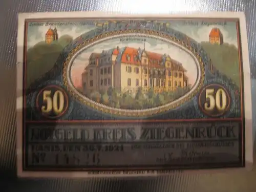 Notgeld Ziegenrück, Ranis, 50 Pf.