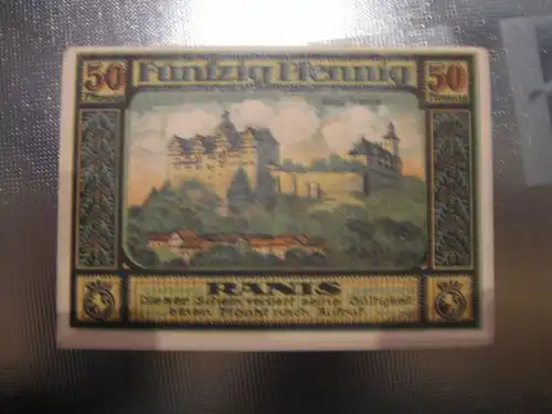 Notgeld Ziegenrück, Ranis, 50 Pf.