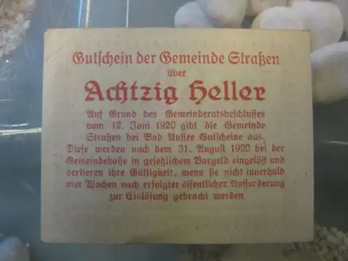 Notgeld Straßen,  Österreich
, 80 Heller