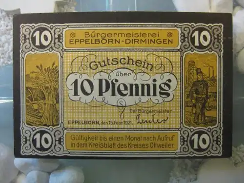 Notgeld Eppelborn-Dirmingen, 10 Pf.