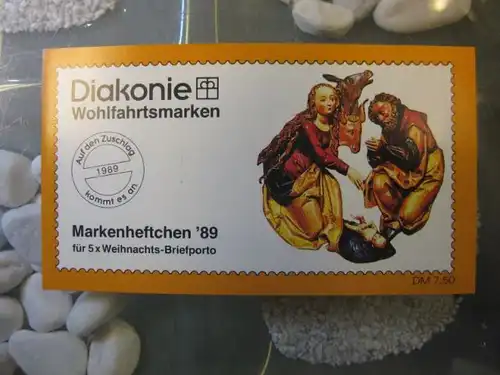 Diakonie Wohlfahrtsmarken Markenheftchen,Weihnachtsmarkenheft 1989