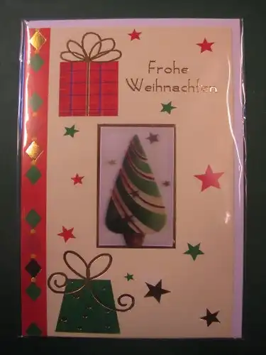 Weihnachtskarte, 3D-Karte, Klappkarte mit Umschlag