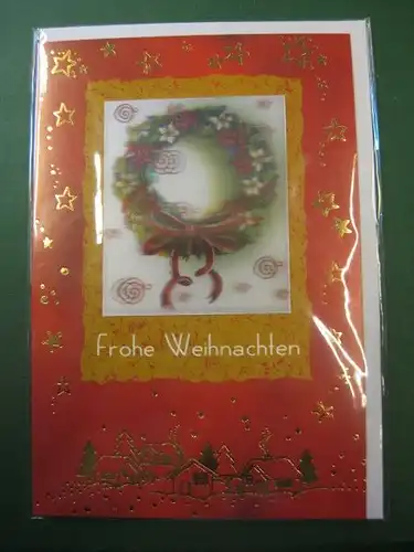 Weihnachtskarte, 3D-Karte, Klappkarte mit Umschlag