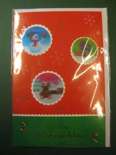 Weihnachtskarte, 3D-Karte, Klappkarte mit Umschlag