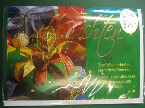 Weihnachtskarte, Musikkarte, Klappkarte mit Umschlag