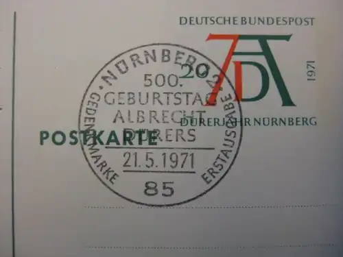 Sonderpostkarte PSo3 
Dürerjahr 1971 Komplette Serie von 5 Ganzsachen