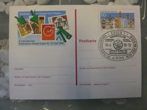 Sonderpostkarte PSo12, Intern. Briefmarken-Messe Essen 1986