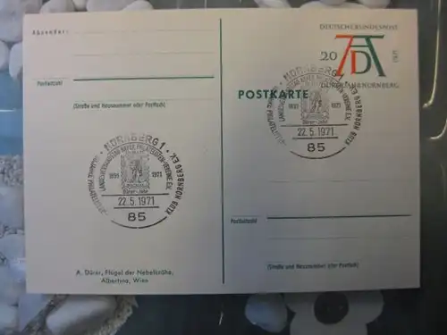 Sonderpostkarte PSo3 
Dürerjahr 1971, Flügel der Nebelkrähe