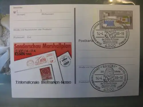 Sonderpostkarte PSo16, 7. Intern. Briefmarken-Messe Essen 1988