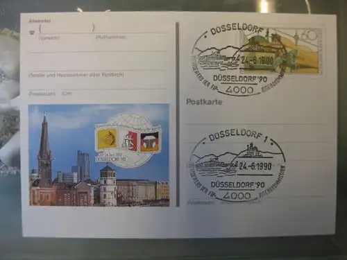Sonderpostkarte PSo22, Intern. Briefmarken-Ausstellung der Jugend Düsseldorf 1990