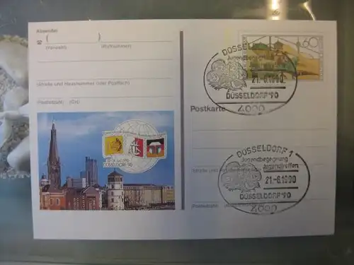 Sonderpostkarte PSo22, Intern. Briefmarken-Ausstellung der Jugend Düsseldorf 1990