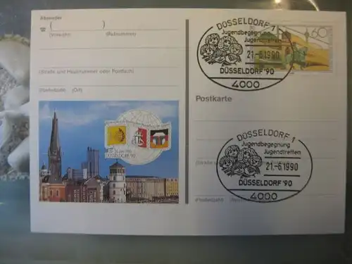 Sonderpostkarte PSo22, Intern. Briefmarken-Ausstellung der Jugend Düsseldorf 1990