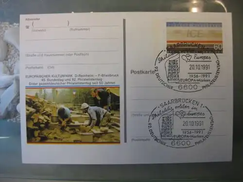 Sonderpostkarte PSo24, Philatelistentag Saarbrücken 1991
