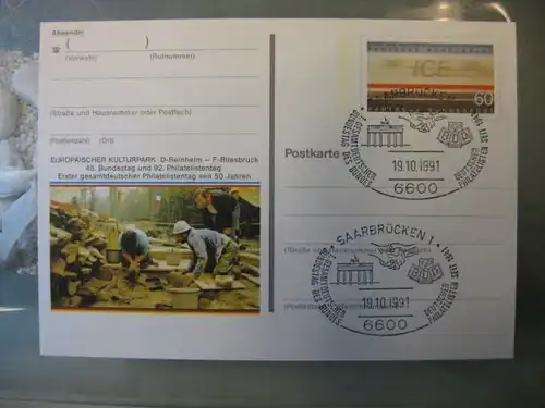 Sonderpostkarte PSo24, Philatelistentag Saarbrücken 1991