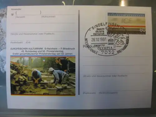 Sonderpostkarte PSo24, Philatelistentag Saarbrücken 1991