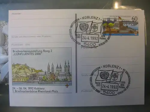 Sonderpostkarte PSo26, Briefmarkenbörse Rheinland-Pfalz 1992 Koblenz