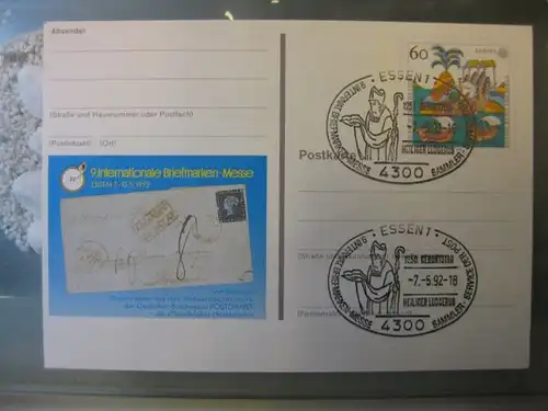 Sonderpostkarte PSo27, 9. Intern. Briefmarken-Messe Essen 1992