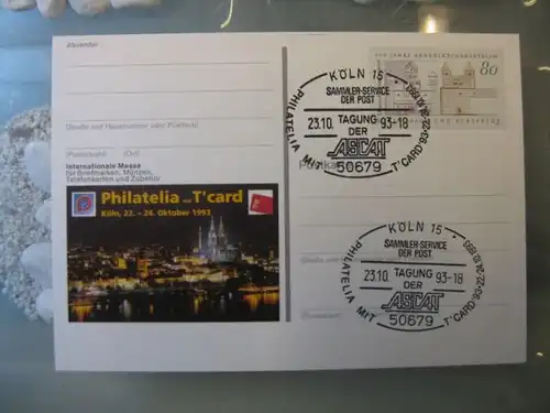 Sonderpostkarte PSo31, PHILATELIA mit T-card Köln 1993