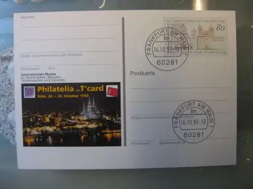 Sonderpostkarte PSo31, PHILATELIA mit T-card Köln 1993