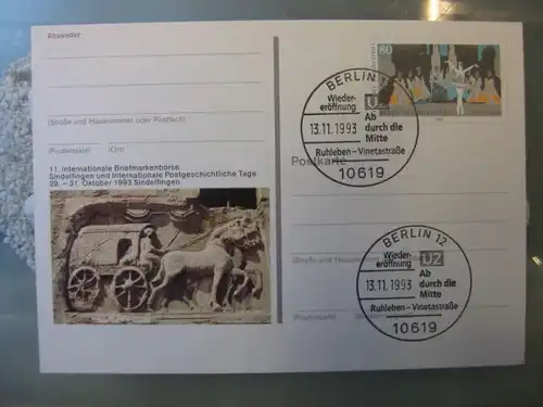 Sonderpostkarte PSo32, 11. Intern. Briefmarken-Messe Sindelfingen 1993