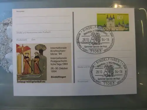 Sonderpostkarte PSo36, Intern. Briefmarken-Börse Sindelfingen 1994