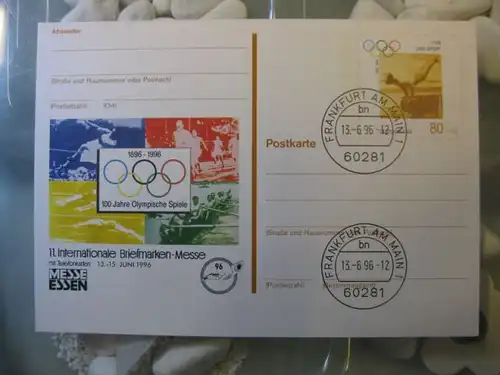 Sonderpostkarte PSo42, 11. Briefmarken-Messe Essen 1996