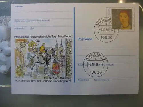 Sonderpostkarte PSo44, Briefmarkenbörse Sindelfingen 1996