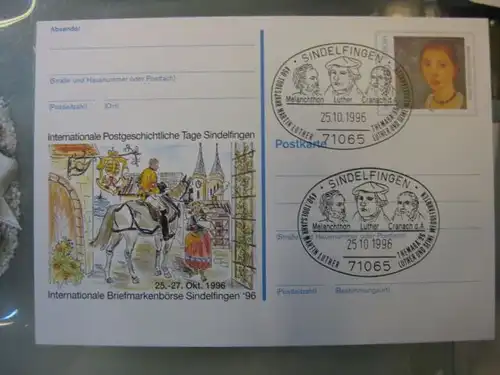 Sonderpostkarte PSo44, Briefmarkenbörse Sindelfingen 1996