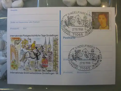 Sonderpostkarte PSo44, Briefmarkenbörse Sindelfingen 1996