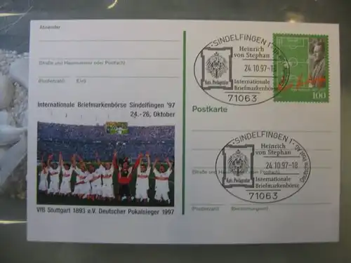 Sonderpostkarte PSo50, Intern. Briefmarken-Börse Sindelfingen `97