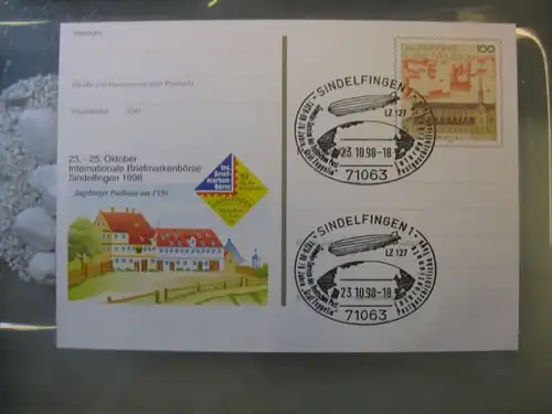 Sonderpostkarte PSo55, Intern. Briefmarken-Börse Sindelfingen 1998