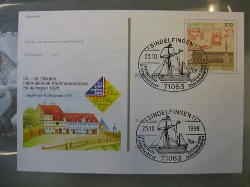 Sonderpostkarte PSo55, Intern. Briefmarken-Börse Sindelfingen 1998