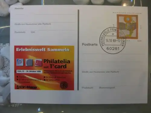 Sonderpostkarte PSo61, PHILATELIA mit T-card `99 Köln