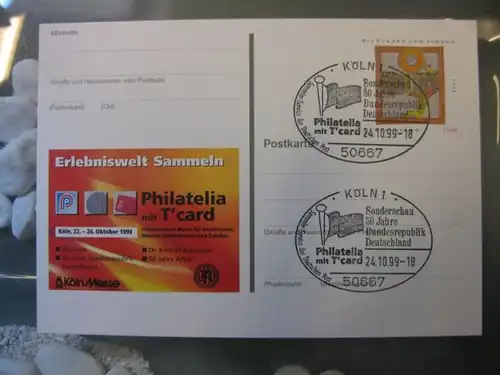 Sonderpostkarte PSo61, PHILATELIA mit T-card `99 Köln