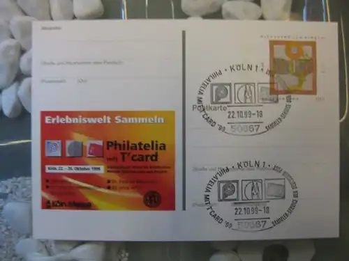 Sonderpostkarte PSo61, PHILATELIA mit T-card `99 Köln