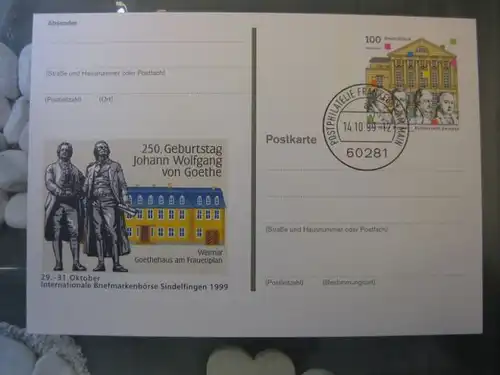 Sonderpostkarte PSo62, Intern. Briefmarken-Börse Sindelfingen 1999