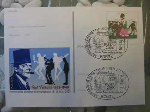 Sonderpostkarte PSo65, 12. Intern. Münchener Briefmarkentage 2000