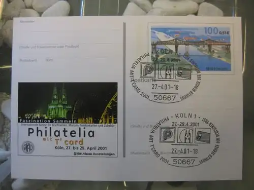 Sonderpostkarte PSo76, Philatelia mit T`Card Köln 2001