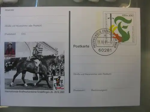 Sonderpostkarte PSo78, Internationale Briefmarkenbörse Sindelfingen 2001