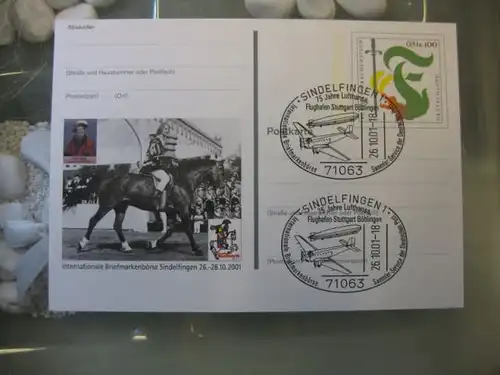 Sonderpostkarte PSo78, Internationale Briefmarkenbörse Sindelfingen 2001