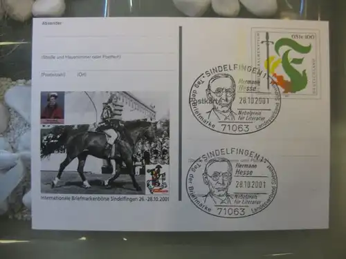 Sonderpostkarte PSo78, Internationale Briefmarkenbörse Sindelfingen 2001