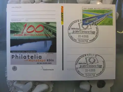 Pluskarte Sonderpostkarte PSo 90, Philatelia Köln 2005; Mittellandkanal