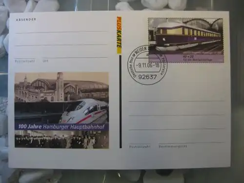 Pluskarte Sonderpostkarte PSo 94, 100 Jahre Hamburger Hauptbahnhof